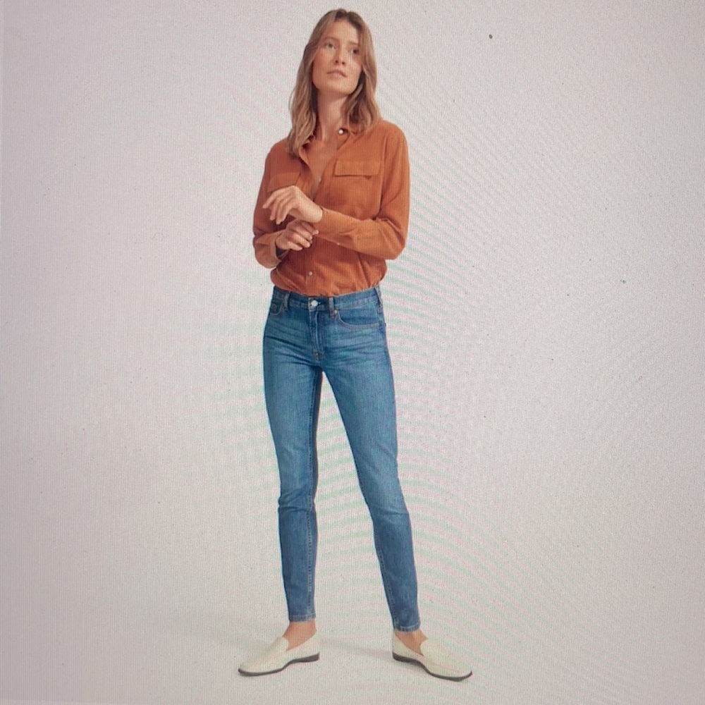 Everlane Mid-Rise Skinny Jean in Mid Blue